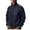 Dark Blue, variant on Men's Wool Blend Stand Collar Jacket Zipper Front Cardigan Style Long Sleeve Coat with Pockets for Warm Versatile Urban Wear in Solid Color Black XL