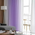 thumbnail image 4 of Purple Ombre Sheer Curtains 96 Inches Long 2 Panels Set, Window Sheer Curtains for Living Room/Bedroom, Farmhouse Modern Art Light Filtering Rod Pocket Curtain 52'' x 96'' x 2, 4 of 7