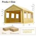 thumbnail image 3 of ADVANCE OUTDOOR 10x20 ft Heavy Duty Carport with Roll-up Ventilated Windows & Removable Sidewalls Car Canopy Garage Boat Shelter Party Tent, Adjustable Height from 9.5ft to 11ft, Beige Yellow, 3 of 12
