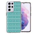 thumbnail image 1 of MUNDAZE For Samsung Galaxy S21 Ultra Teal Christmas Reindeer Pattern Design Double Layer Phone Case Cover, 1 of 3