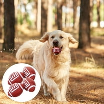 ADDHAT 4Pcs Pet Chew Toy Soft Squeaky Football Dog Toy for Puppies Interactive .3X1.97X1.97in