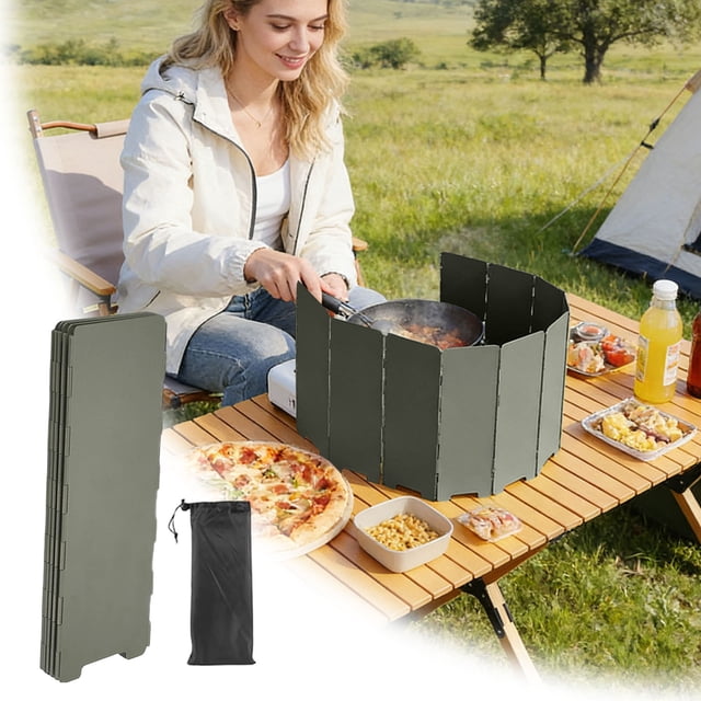 BotaniNest Windproof Shield For Camping Stove Portable Outdoor Cooking Wind Guard For Backpacking Hiking Picnic