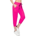 thumbnail image 2 of ALWAYS Women's Capri Jogger Lightweight Sweatpants with Pork Chop Pockets Neon Pink S, 2 of 7