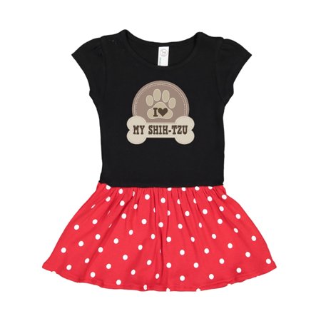 

Inktastic I Love My Shih Tzu Dog Gift Toddler Girl Dress