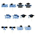 thumbnail image 4 of 12 piezas Toppers de cupcakes de graduación 2025, diseño de diseño de brillo premio a suministros de topper de pastel decoraciones de graduación Azul, 4 of 8
