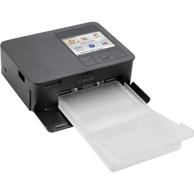 Canon SELPHY CP1300 Wireless Compact Photo Printer with AirPrint and Mopria  Device Printing, White, With Canon KP108 Paper And Black hard case to fit  all together 