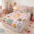 thumbnail image 3 of Manfei Bauble Holiday Queen Comforter Set with Fitted Sheet and 2 Pillowcases, Turquoise White, 3 of 7