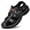 Black, variant on Men's Closed-Toe Sport Sandals, Genuine Leather Lightweight Hiking and Trail Walking Shoes, Outdoor Water-Resistant Casual Sandals for Adventure and Travel