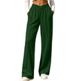 thumbnail image 2 of Women's Track Pants Baeitkot Women's Solid Color Casual Sporty Elastic Waistband Track Pants with Pockets Green XL, 2 of 7