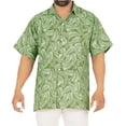 thumbnail image 6 of LA LEELA Men's Casual Hawaiian Short Sleeve Shirt Cotton Linen Effect Beach Button Down Tropical Shirts For Men XXL Sage, Leaves, 6 of 6