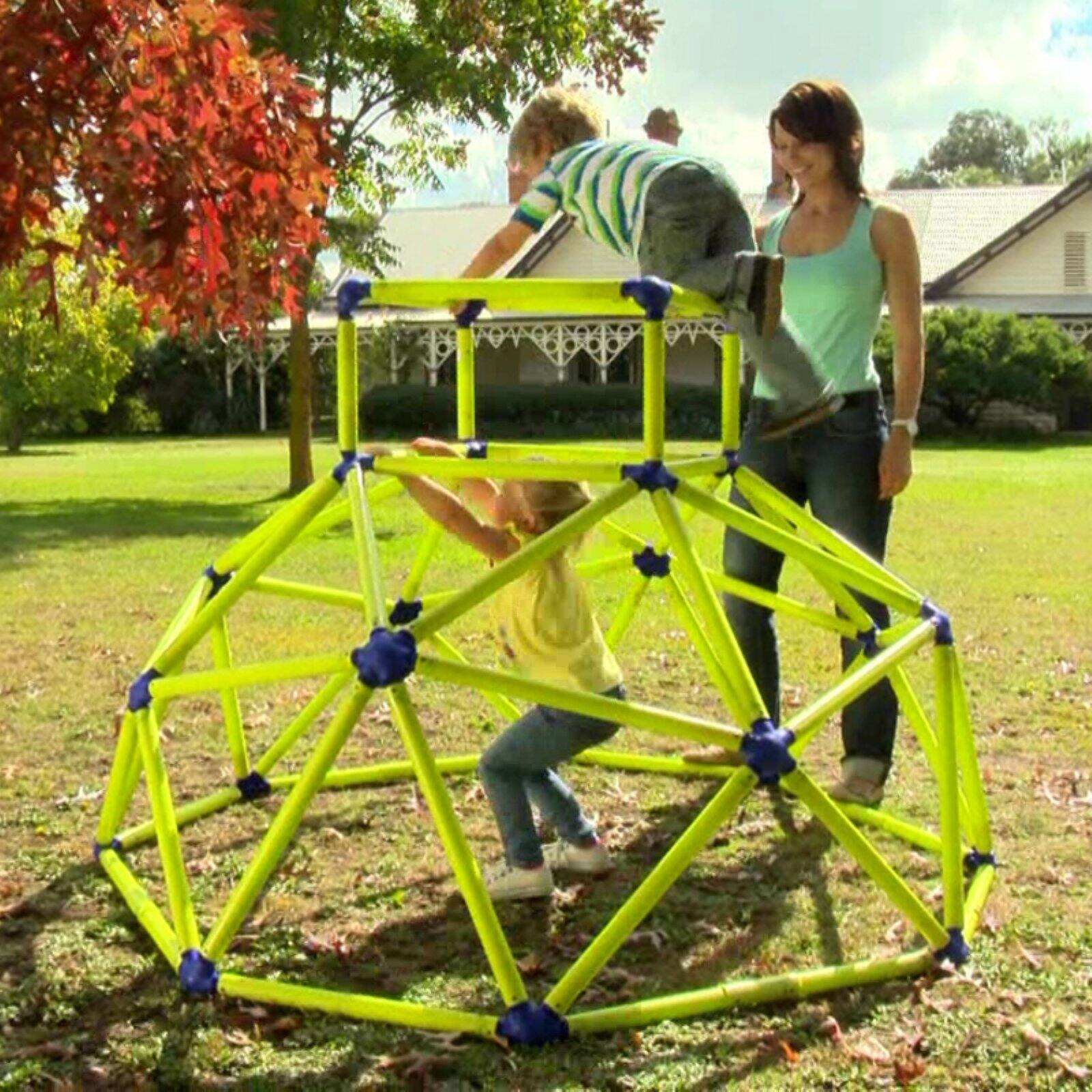 Eezy Peezy Monkey Bars Climbing Tower - Active Outdoor Fun for Kids Ages 3 to 8 Years Old, Green/Blue - image 3 of 3