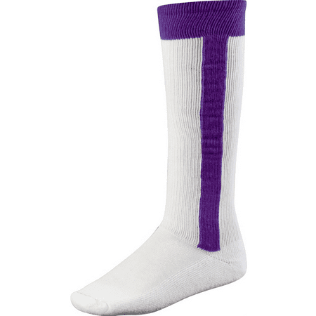 TCK 2n1 All Sport Stirrup Socks for baseball, softball, fast-pitch (Purple,