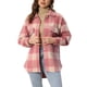 thumbnail image 1 of Chaqueta Mujer Lana Cuadros Bolsillos Botones Solapa Rosa XL Allegra K, 1 of 6