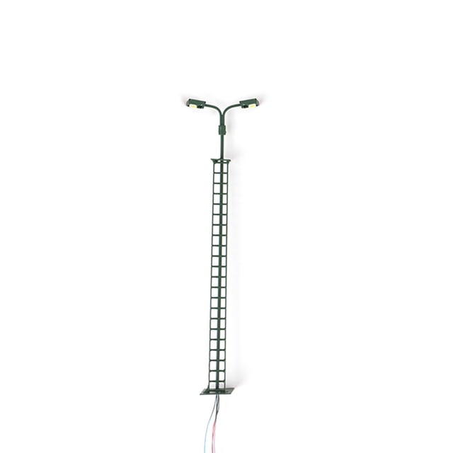 Naiovety Modelo de lámpara de ferrocarril Micro-Paisaje Mini-Tamaño LED Farola de metal Escalera en miniatura Farolas Accesorios Artesanía Verde (luz cálida)