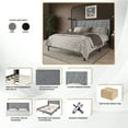 thumbnail image 6 of Castle Place Sleek Contemporary Velvet Upholstered Queen Platform Bed, Light Grey, 6 of 10