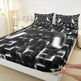 thumbnail image 3 of Homewish Gamepad Gaming Full Size Sheets,Modern Minimalist Geometric Bed Sheets,Gray Black Sheet Sets For Kids,Luxury Bedroom Decor,4 Pieces, 3 of 7
