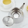 thumbnail image 3 of SANQIAHOME 1.2L(40oz) Stainless Steel Hammer Patterned Teapot With Removeable Infuser,Loose leaf cover,Silver, 3 of 12