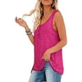 thumbnail image 3 of Qwertyu Plus Size Tank Tops for Womens Casual Summer Boho Shirts with Button Loose Sleeveless Tunic Tops Hot Pink XL, 3 of 7