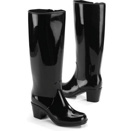 Women's Zipper Heel Rain Boots