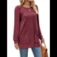 thumbnail image 2 of Camisas de Larga para Mujer Suéteres Largos con Bolsillos Tops Tipo Túnica Corte Holgado Rojo L, 2 of 8