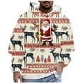 thumbnail image 2 of Yusimy Mens Fashionable Christmas Printed Hoodie Jacket with Pockets & Drawstring Long Sleeve Pullover Casual Winter Style, 2 of 5