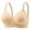 Beige, variant on Women Casual Striped Bralette Comfortable Breathable Non Padded Wireless Adjustable Everyday Bra, Beige, Size 46