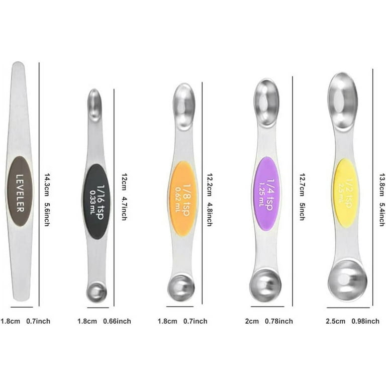 Magnetic Measuring Spoons Set of 9 Stainless Steel Stackable