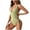 Green, variant on Elainilye Fashion Women's One Piece Swimsuits Tummy Control Bathing Suit Sexy V-Neck Short Sleeve Fold Solid Color Swimsuit,Green