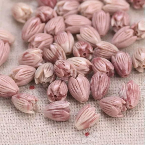 U8MO 10pcs Flower Shape 9x7mm 11x8mm 12x10mm Gradient Artificial Coral Loose Beads-Purple-9x7mm