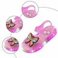 thumbnail image 6 of FINALGANG Kids Girls Adjustable Button Strap Flower Decor Light Up Open Toe Sandals LED Luminous Thick Sole Waterproof Summer Holiday Casual Sandals Soft Shoes 8.5-9 Years, 6 of 6