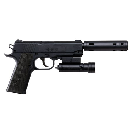 Crosman 1911 BB Pistol with mock silencer and laser sight (Best 1911 Pistol Brands)