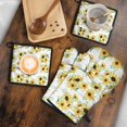 thumbnail image 5 of White Sunflower Kitchen Oven Mitt and Pot Holder Sets 4 Pcs for Baking, Cooking and Grilling, Heat Resistant Up To 392 °F, 5 of 7