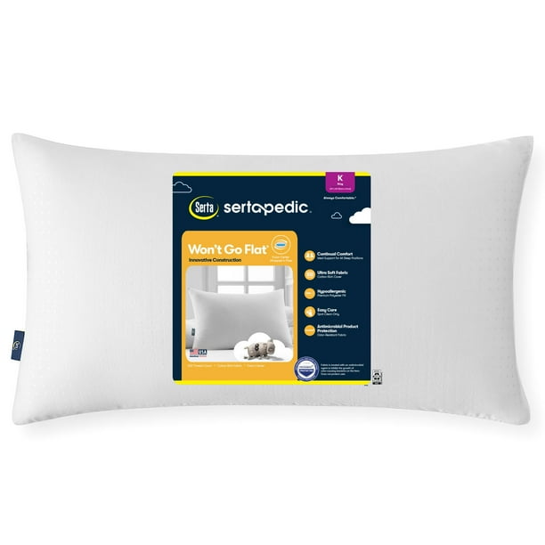 Sertapedic Won't Go Flat Bed Pillow, King