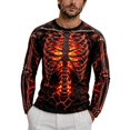thumbnail image 3 of CONFREE Halloween Mens Short Sleeve Tshirts Crew Neck Spooky Skeleton Graphic Lightweight Fall Casual Tees, 3 of 6