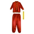 thumbnail image 5 of Zaldita Kids Boys Girls Chinese Kung Fu Suit Tai Chi Training Uniform Martial Arts Clothes Set Red 120, 5 of 7