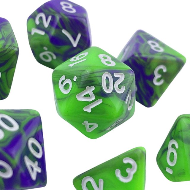 dés en Acrylique D20 D10 D4 dés pour Jeu de Rôle Jeu de Société Vert