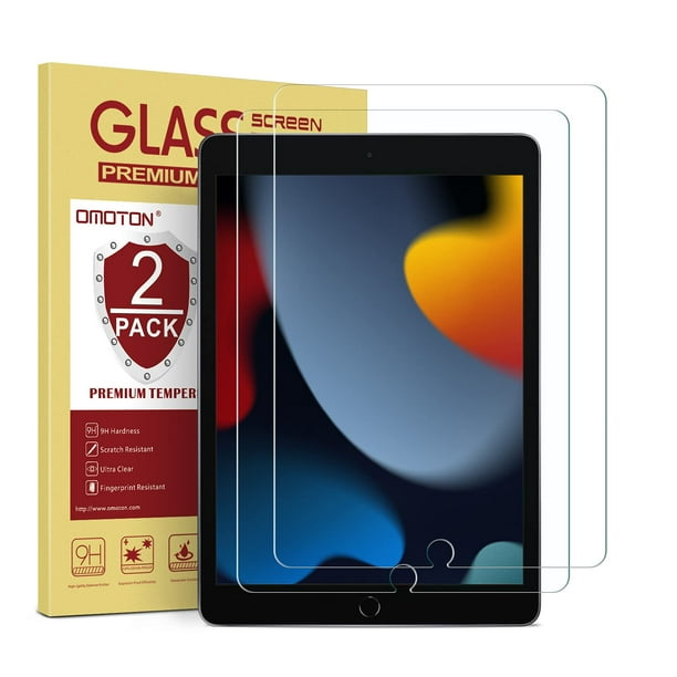 OMOTON 2 Pack Screen Protector for iPad 9th 8th 7th Gen with Alignment