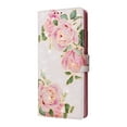 thumbnail image 3 of SaniMore for Samsung Galaxy Galaxy S23 Ultra PU Leather Case with Luxury Flower for Girls Women Stand Feature Card/Cash Slots Detachable Wrist Strap Magnetic Clasp All-inclusive Case, Rosebud, 3 of 9