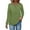 Green, variant on Giftesty Womens Shirts Plus Size Women's Solid Color V-Neck Long Sleeve Pleated Top
