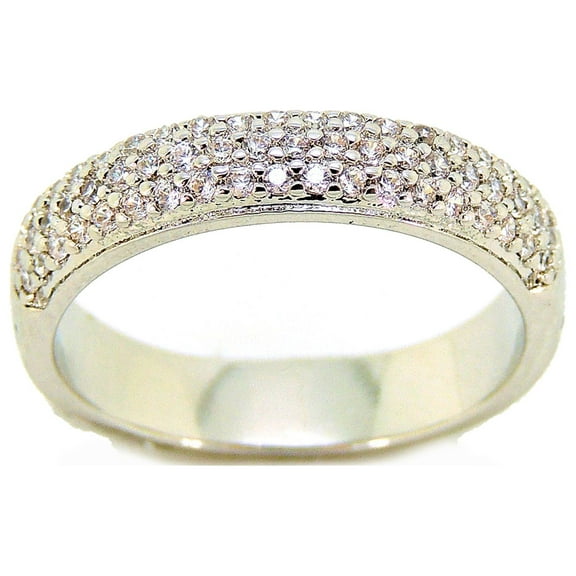 Dana Pave Anniversary Wedding Band Cubic Zirconia Womens Ginger Lyne Collection