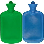 SteadMax Hot Water Bottle, Natural Rubber -BPA Free- Durable Hot Water Bag for Hot Compress and Heat Therapy, Random Colors (2 Pack)