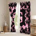 thumbnail image 3 of Manfei Bow Letter S Curtains Pack of 2 (42x84 Each) for Girls, Pink Initial Ribbon Curtains Blackout, 3 of 6
