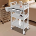 thumbnail image 6 of 3-Tier Beauty Trolley, 220.46Lbs 360° Rotate Silent Wheels Salon Beauty Cart Heavy Duty Beauty Cart with Drawer and Waste Bin for Barber Shops, Beauty Shops, Pet Shops (Grey), 6 of 7