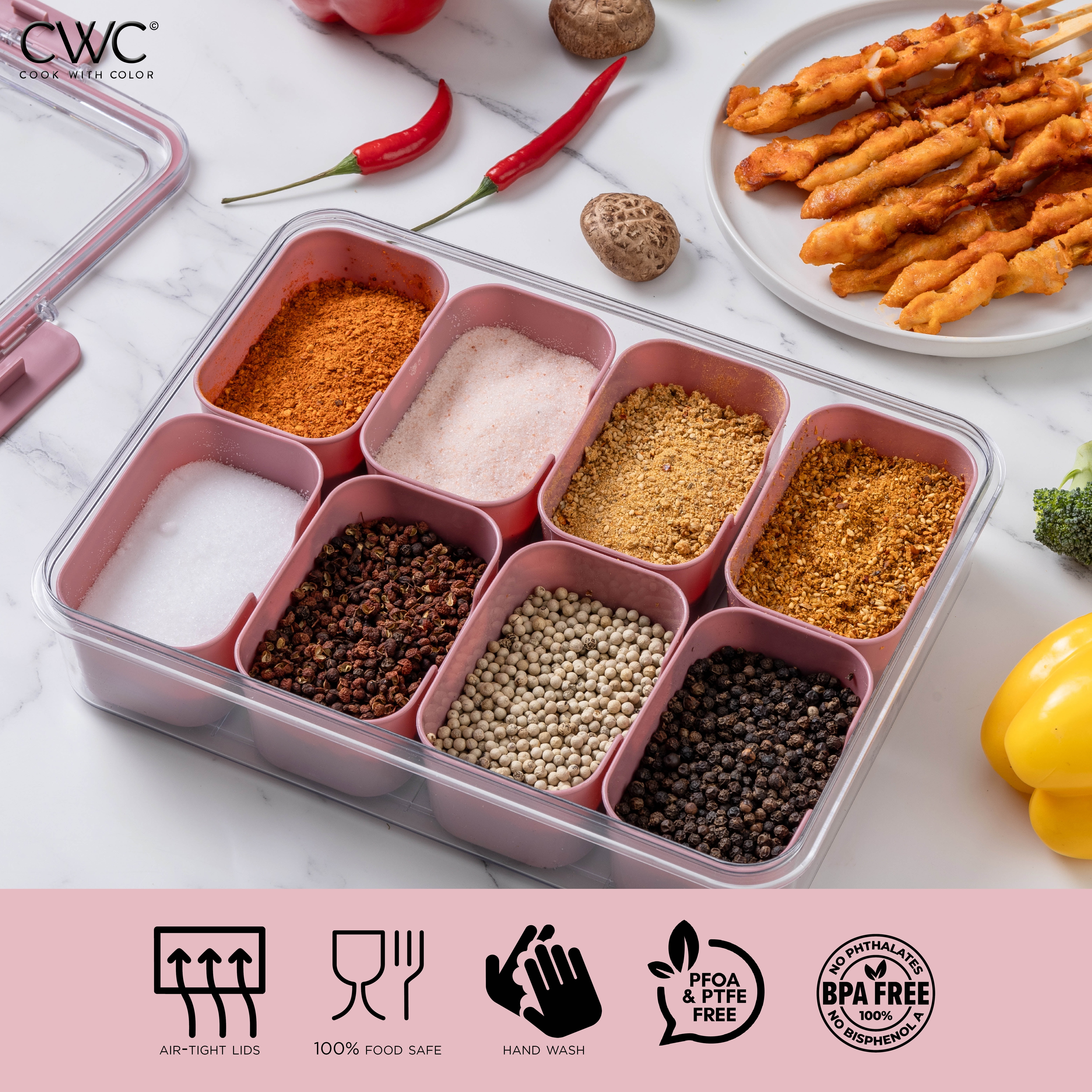 COOK WITH COLOR Snackle Box for Kids Lunch Box and Snack Container, Rose