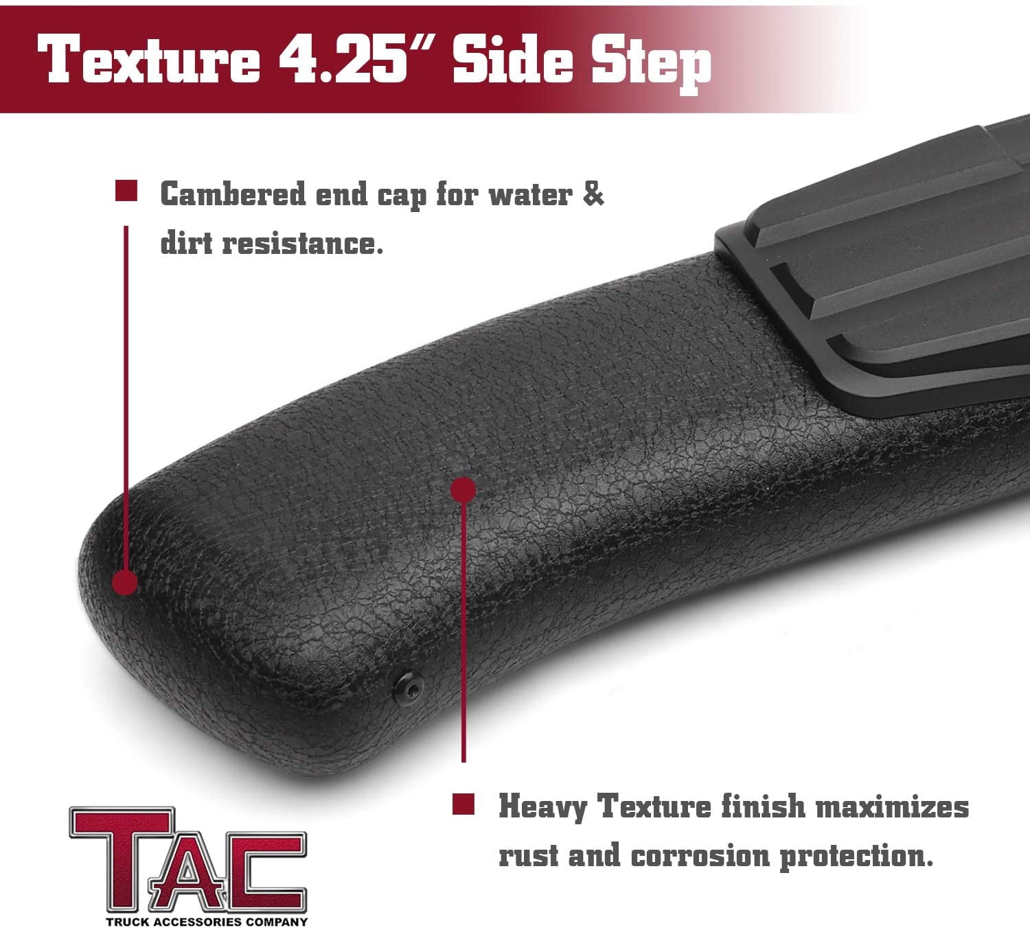 TAC Side Steps Running Boards Compatible with 2005-2023 Toyota Tacoma Access Cab Truck Pickup 4.25" Texture Black Side Bars Nerf Bars Off Road Accessories (2pcs)