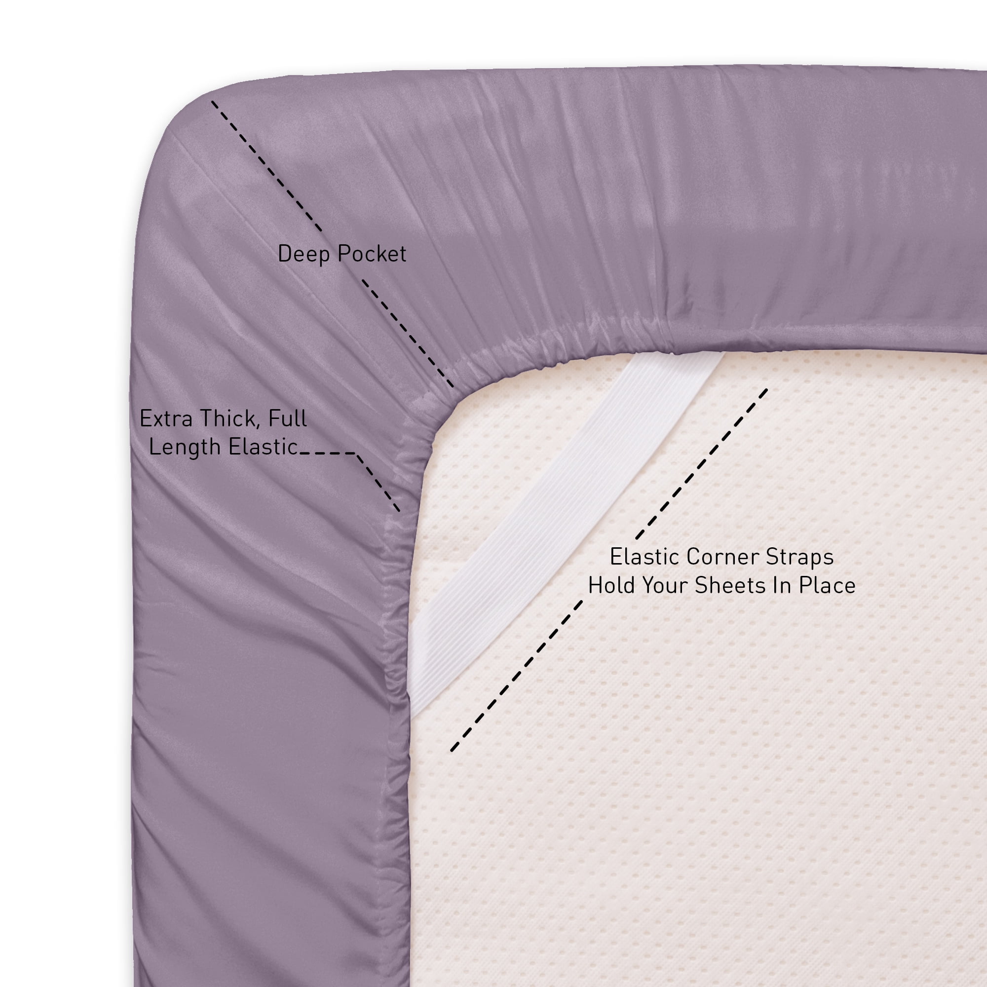 Sweet Home Collection 1800 Series Bed Sheets - Extra Soft Microfiber Deep Pocket Sheet Set - Plum, California King