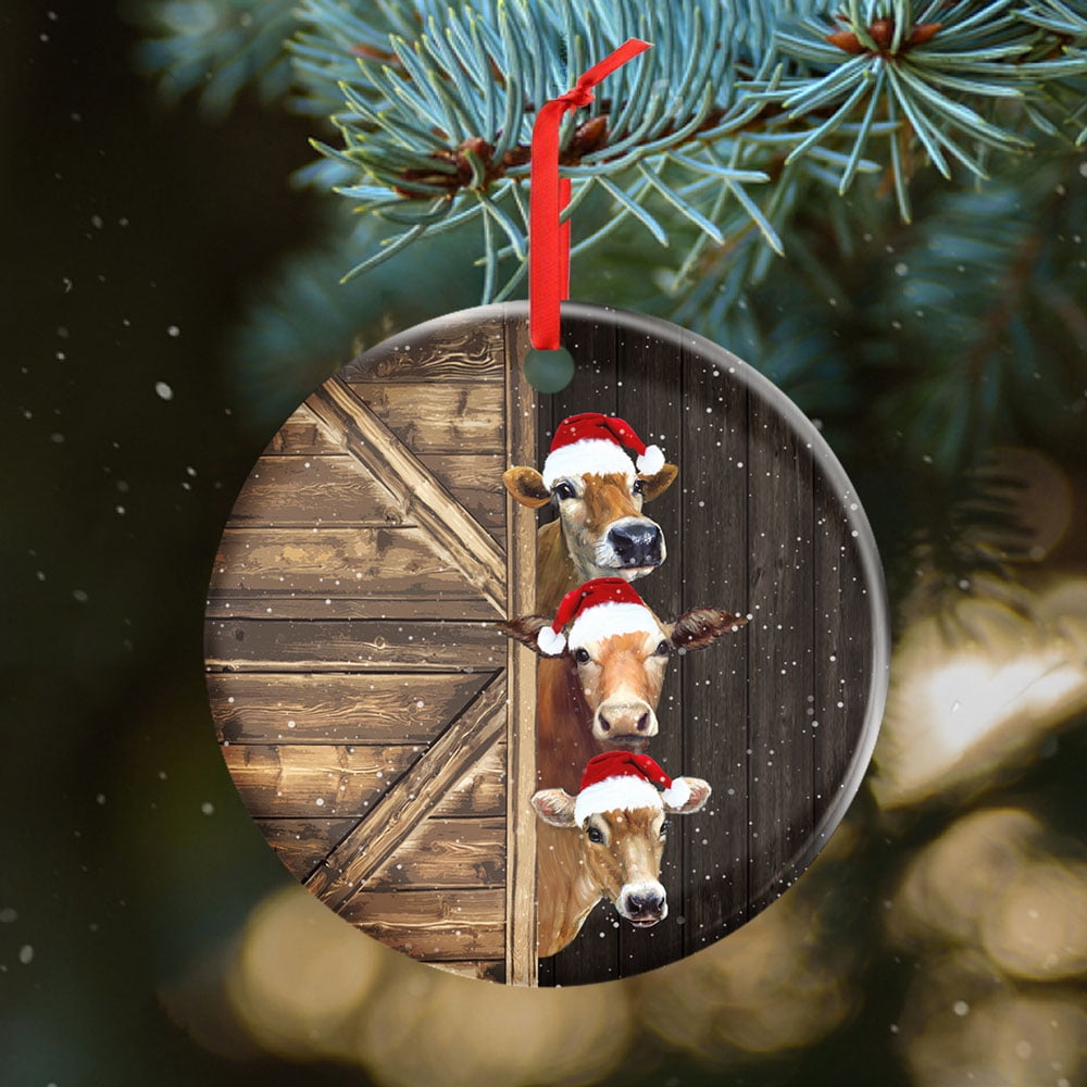 Christmas Tree Ornaments, Cow Christmas Ornaments, Farmhouse Christmas Decor, Christmas