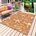 thumbnail image 4 of Outdoor Rug 3x5 ft Floral Bird Outdoor Large Area Rug Non Slip Rubber Orange Flower Tree Branch Front Door Mat RV Rug Camping Carpet Patio Outdoor Rugs for Backyard Balcony Deck Porch Indoor, 4 of 9