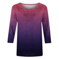 thumbnail image 4 of Birdeem T-Shirt Ample Imprimé pour Femmes, Blouse à Manches 3/4, Col Rond, Hauts Décontractés, 4 of 12