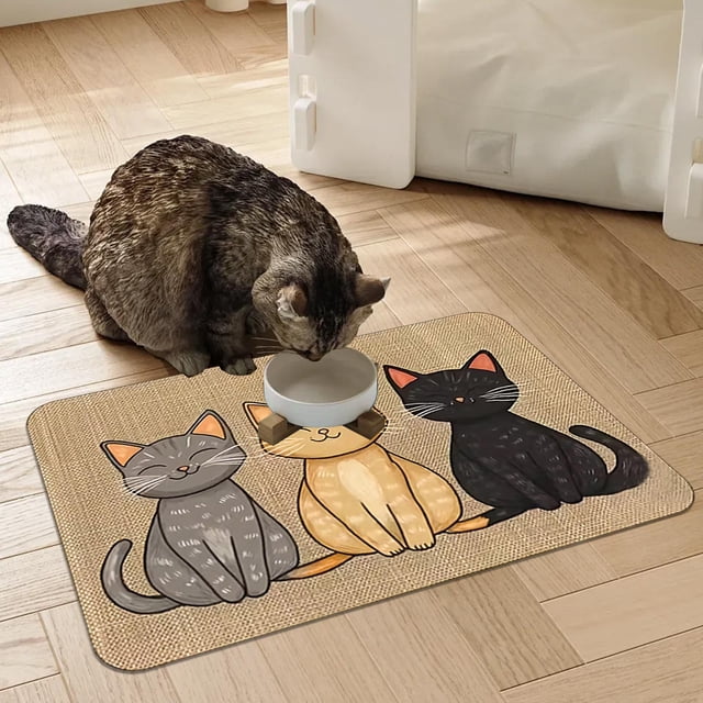 Cheapark Pet Food Mat Anti Spill Feeding Pad Waterproof Easy Clean Silicone Mat For Dogs Cats Indoor Meal Time Style A